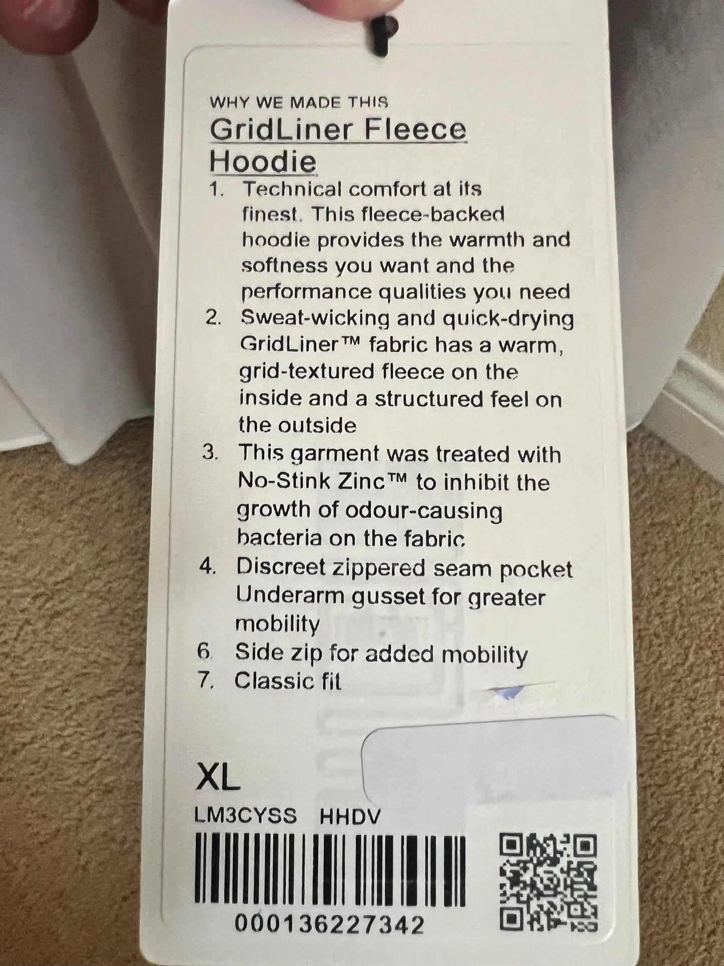 Lululemon GridLiner Fleece Hoodie - Men's XL Lululemon