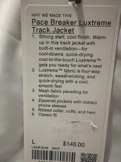 Pace Breaker Luxtreme Track Jacket - Men's L Lululemon